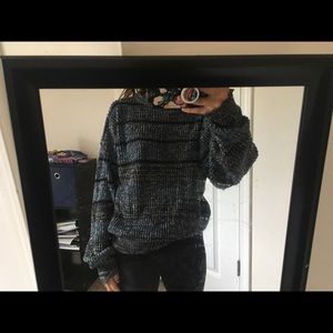 📀VINTAGE📀 blue & black oversized sweater